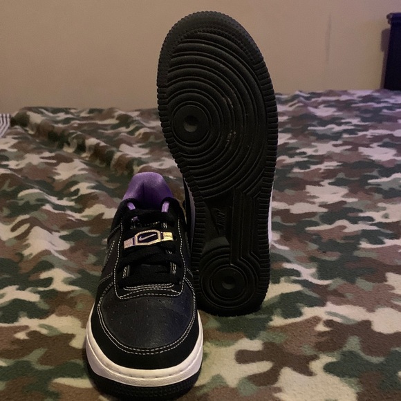 Nike Air Force Ones Black and Purple - Picture 1 of 4